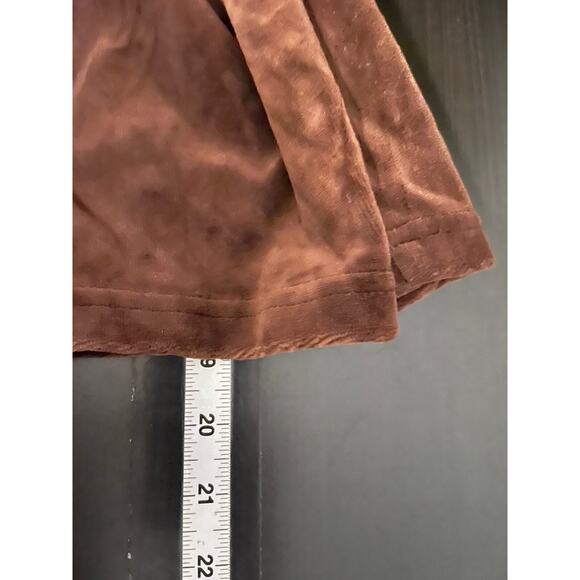 Vintage Be Right Back Womens Crop Top Large Brown Velvet Strappy Deadstock Y2K - Picture 6 of 7